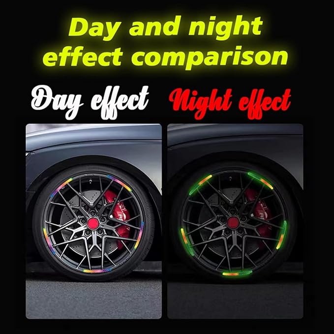 Reflective Car Wheel Decorative Stripe Stickers, Night Safety Warning Car Stickers