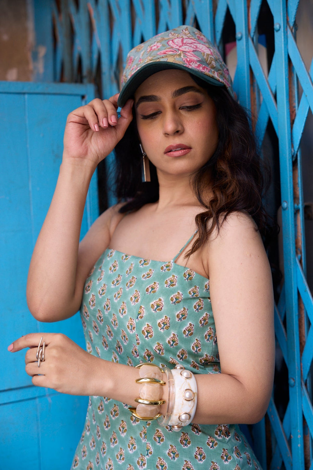 Green print kurti